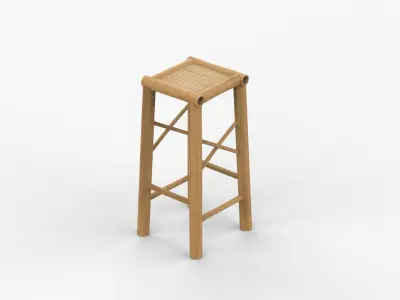 Bamboo Stool 3D model