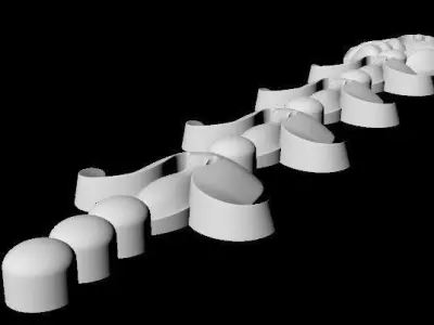 Central decor ornament for furniture 3D model 23