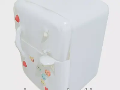 Miniature Playful Fridge with Soft Curves Low-poly 3D model