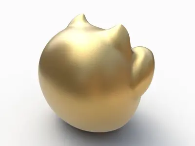 Fortune cat Low-poly 3D model