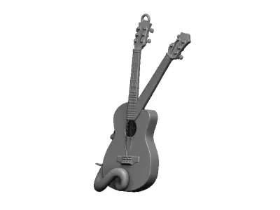 guitar snake pendant 3D print model