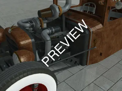 Rat Rod Pickup obj dwg stp sat 3D model