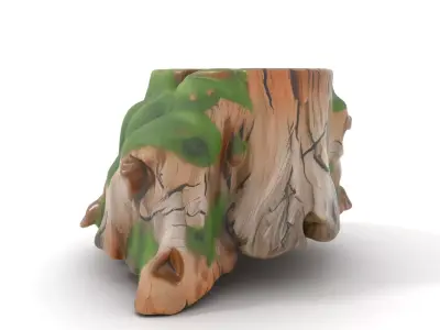 Mossy Tree Stump Model Pack for Natural Environments Low-poly 3D model