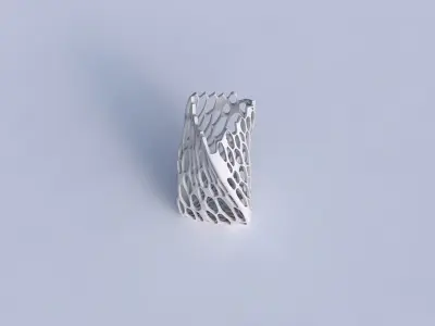 Vase twist curved tipping triangle with cracked organic lattice  3D print model