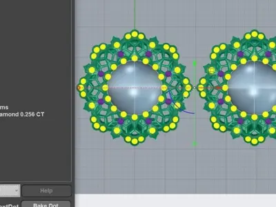 Vintage Pearl Diamond Earrings Model 3D print model