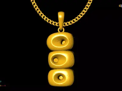 Tribal stone pendants - charms 3D print model