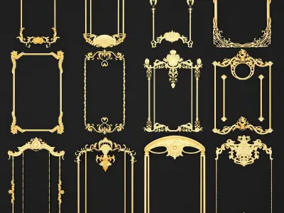 Collection stucco molding frame 3D model purchase