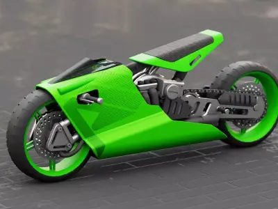 ELECTRIC MOTORCYCLE V400 rigged 3D model