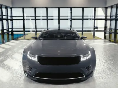 BLENDER EEVEE Brandless Sports GT shooting brake Low-poly 3D model