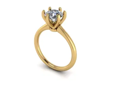 Solitaire Diamond Ring R10 3D print model