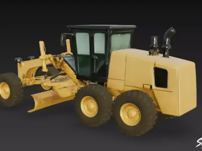 Grader Low-poly 3D model