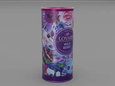 Tube packaging black tea Low-poly 3D model