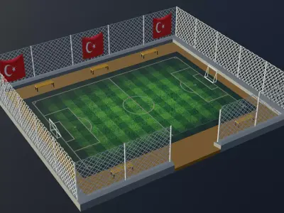 Soccer Stadium - Turkey Low-poly 3D model