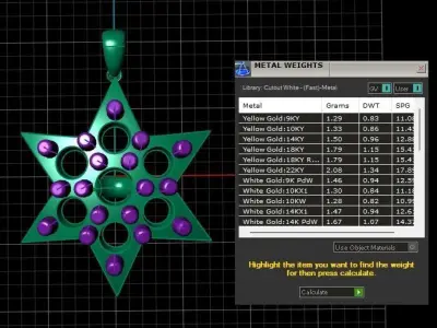 DIAMOND AND STAR PENDANT 3D PRINTABLE MODEL 3D print model