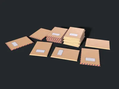 Envelope  Low-poly 3D model