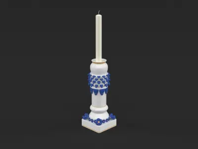 Candlestick with candle 3D model