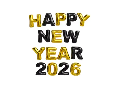 Happy Birthday balloons 2026 3D model