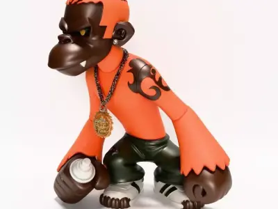  Street Culture Spray Dennis Rodman Kong hip hop Graffiti toy 3D print model