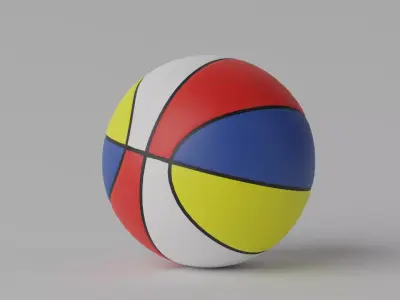 4 Colour Basketball Ball 3D model