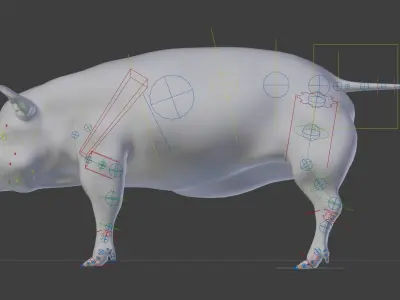 Pig animated - Walk Cycle 3D model