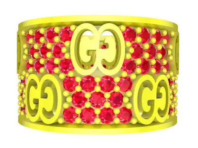 A5726 Luxury Diamond Eternity Engagement Ring 3D Print 3D print model