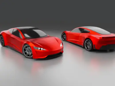Cartoon sports cars Low-poly 3D model