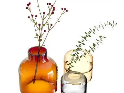 Crate and Barrel Poe and Daydream Vases 3D model