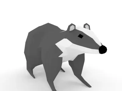 low-polys badger Low-poly 3D model