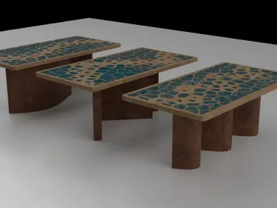 Organic Pattern Three Dining tables 3D model