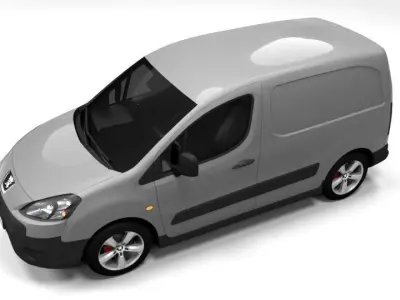 PEUGEOT PARTNER CARGO 2009 LOWPOLY Low-poly 3D model