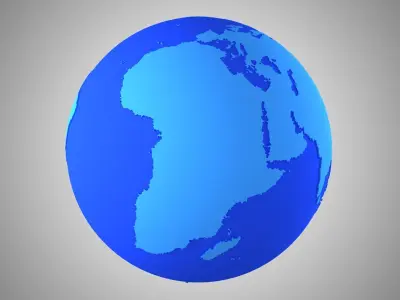 Solid Color Blue Globe 3D model
