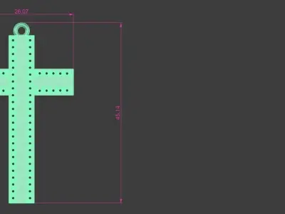 Diamond Cross Pendant Gold Silver Platinum Luxury Jewelry 3D print model