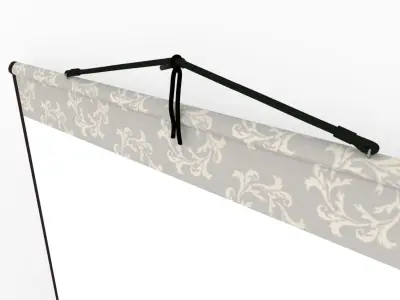 Chinese Hanging Scroll Brush Painting - Calligraphic Art - Zen Low-poly 3D model