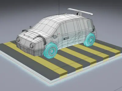 Low poly cars package Low-poly 3D model