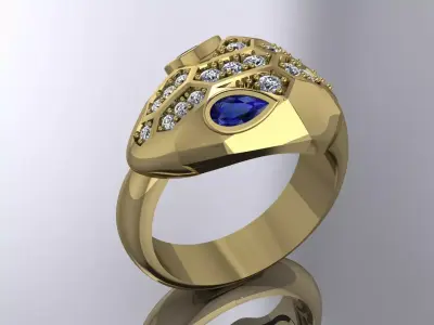 Bvlgari Snake Ring Jewelry Brand Gold  3D print model