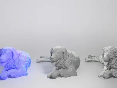 Golden retriever 17 Low-poly 3D model