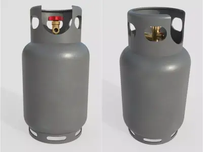 Gas Bottle M3 Low-poly 3D model