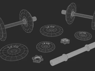 Gym Weights Set - Dumbbells Set Low-poly 3D model