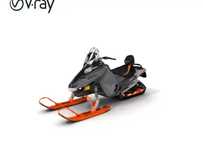 Snowmobile D Model Pack HighDetail AllTerrain Vehicle Low-poly 3D model