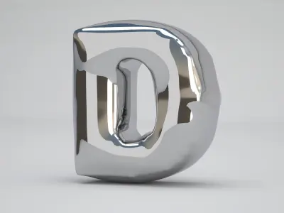 D Balloon Silver 3D model