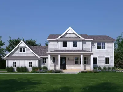 Modern American Farmhouse Exterior House 3D Model  Low-poly 3D model