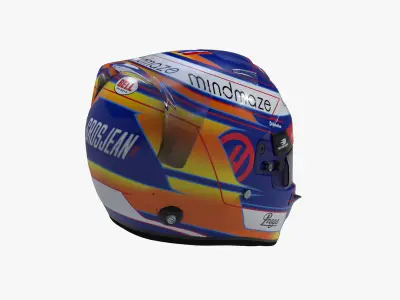Grosjean helmet 2020 Low-poly 3D model