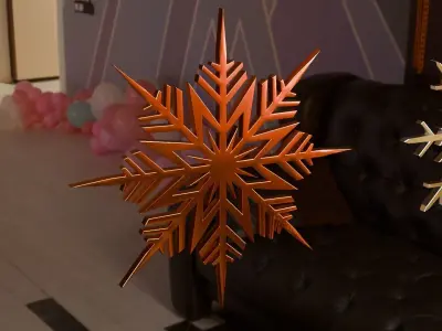 Snowflakes 3D-Model Decoration Christmas ornament  Free 3D model
