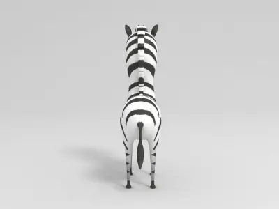 Zebra cartoon 3D model