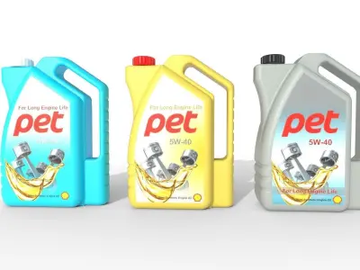 Motor Oil Bottle Model-1C Low-poly 3D model