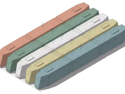 Simple Long Tram 3D model