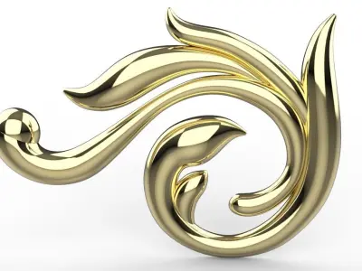 SCROLLING DESIGN PENDANT 3D CAD 3D print model
