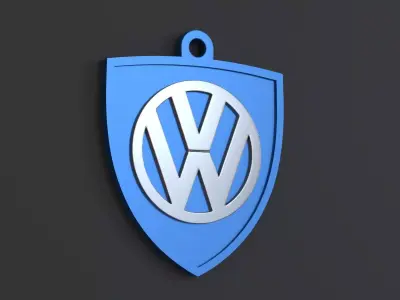 volkswagen logo key ring 02 3D print model