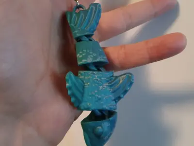 Koi Fish Keychain - flexi fidget toy 3D print model