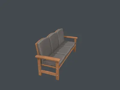 Waiting Room Sofa  Low-poly 3D model
